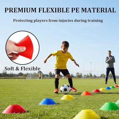 100/50 Pack Soccer Cones, Disc Cones for Sports Training with Mesh Bag, Sports Cones for Training Drills Practice