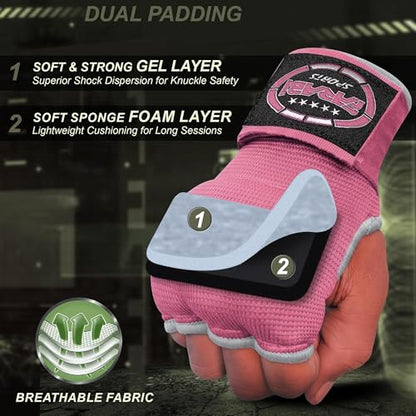 FARABI Kids Hybrid Boxing Inner Gloves Punching Boxing Gloves - color: All Pink