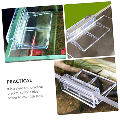 VANZACK 15pcs Acrylic Fish Tank Stand Clips Tank Divider Mounting Brackets for Goldfish Betta Cover Support Frame - size: 5.5X4X1.8CM