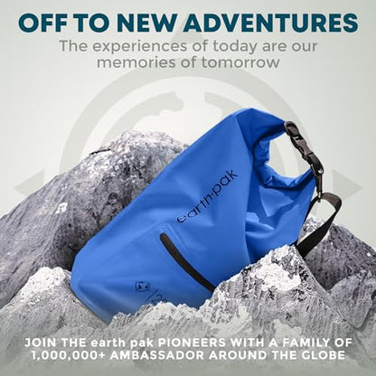 Earth Pak Waterproof Dry Bag with Zippered Pocket - Waterproof Dry Bag Backpack Keeps Gear Dry - color: Blue, size: 5L