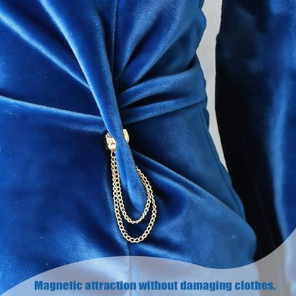 Magnetic Clothing Clips ，Magnet Pins With Chain Multi Function Hijab Buttons Shirt Clips for Women