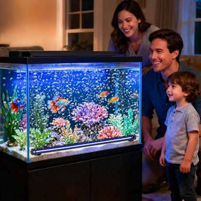 Bubble Fish Tank Light：Ip68 Waterproof Fish Aquarium Lights with Oxygen Boost for 12-17 inch Saltwater Freshwater Tanks -Submersible Led Lights with Remote for Aquatic Pet Plants Lovers - size: 12 inch Nanoscale Bubbles