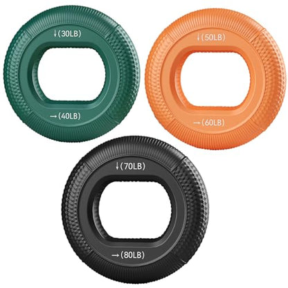 Hand Strengthener Grip 3 in 1 고무 원형 손가락 손목 운동 압착기 20 30 40 50 60 70 80 kg - color: 30/40/50/60/70/36.3kg(80파운드)