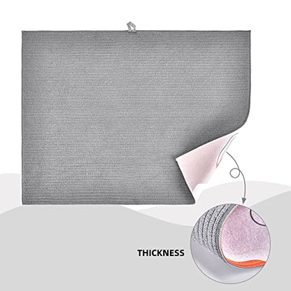 Dish Drying Mat for Kitchen Counter Super Absorbent Microfiber Kitchen Drying Mat Fish aquarium Non-slip Drainer Mats Extra Large Dish Rack Pad Kitchen Accessories 18"x24"