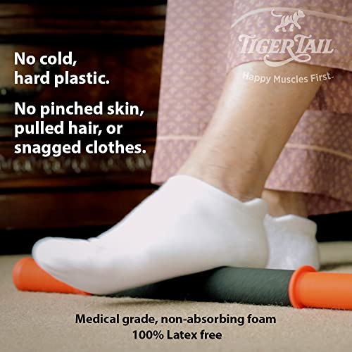 Tiger Tail 11in Massage Stick Portable Roller, Handheld, Deep Tissue Foam Roller for Legs, Neck, Calves, Thighs, Shins & Back, The Roadster 11, Made in USA, Orange Black - size: 11" Plus Happy Muscles eBook
