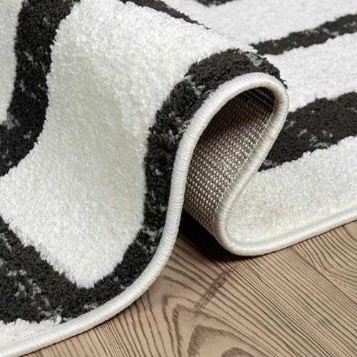 Abani Nomad Cream & Grey Area Rug 2' x 3' for Living Room, Bedroom - Geometric Box Design - Durable & Easy to Clean - size: 2x3