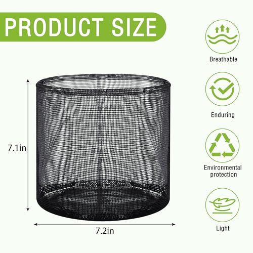 EBaokuup 4 Pcs Aquatic Pond Planting Bags-7.1" H x 7.2" Dia Reusable Mesh Water Garden Pond Plant Pot-Breathable Black Round Lily Plant Pots for Pond Bog Plant Garden Terrestrial Plant - color: Black, size: Round