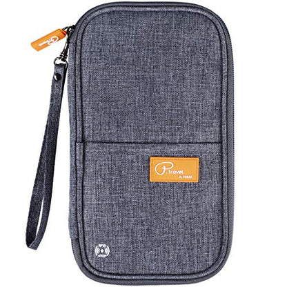 VanFn RFID Travel Passport Wallet, Family Passport Holder, Trip Document Organizer P.Travel Series (Grey) - color: Grey