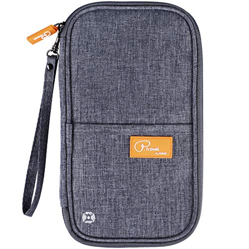 VanFn RFID Travel Passport Wallet, Family Passport Holder, Trip Document Organizer P.Travel Series (Grey) - color: Grey