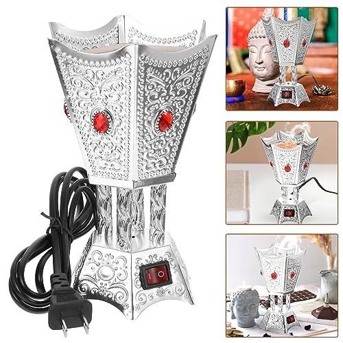 SEWACC Electric Incense Burner Metal Bakhoor Burner Middle Eastern Style Tabletop Electric Censer for Home Office Yoga Spa Decor