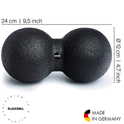 BLACKROLL - DUOBALL 12 Massage Ball, Double Lacrosse Ball Massager for Deep Tissue Massage, Trigger Point Massage Tool for Back, Spine and Shoulder, Muscle Recovery and Relief, Black
