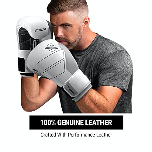 Hayabusa S4 Leather Boxing Gloves for Women & Men - color: White, size: 10 oz