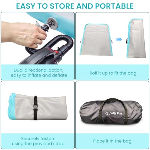 Inflatable Gymnastics Mat 6.6ft/10ft Air Tumble Track Training Mat 4/8 inches Thick Tumbling mat with Electric Pump for Home Use/Tumble/Gym/Training/Cheerleading/Water/Yoga - color: Mint Green, size: 10ft*3.9ft*8in
