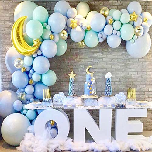 Moon and Star Balloons Gold,Star Foil Balloons Four Pointed Star Balloon - color: Gold Moon Star
