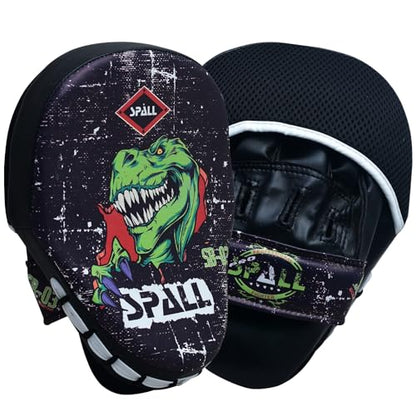 Curved Boxing Pads - Boxing Mitts and Punch Pads, Muay Thai MMA Focus Boxing Mitts Suitable for Boxing, Kickboxing, Karate, and Martial Arts - color: Dino-Black