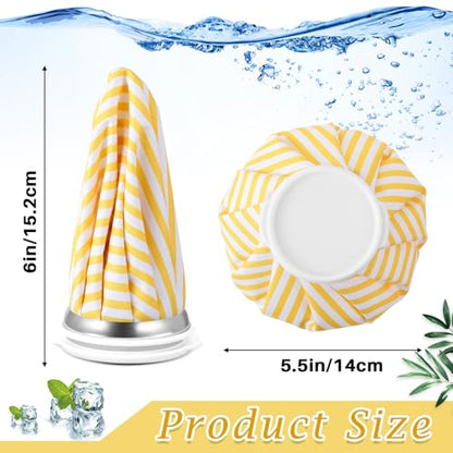 Honoson 4 Pack Reusable Ice Pack for Injuries, Ice Bags Hot Water Bag for Hot & Cold Pain Relief No-Leak Elastic Breathable for Muscle, Joint Pain Swelling, Sports & Home Use(Stripes Style) - style: Stripes Style