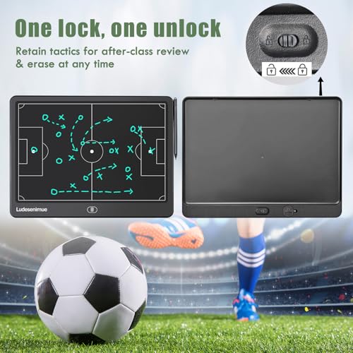Electronic Soccer Coaching Board - 16 inch LCD Soccer Tactics Board | With Stylus Pen, Soccer Coach Gifts, Training Equipment - size: 9"W x 12"H