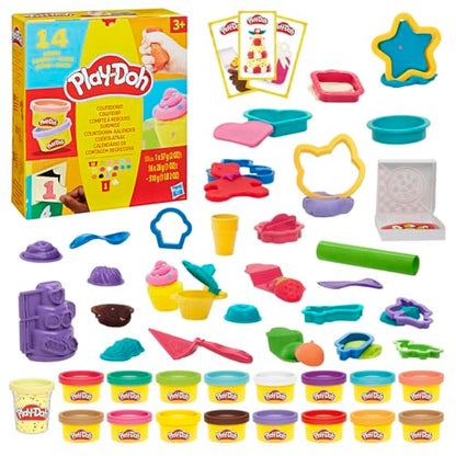 Play-Doh Advent Calendar for Kids 3+, 14 Days to Birthday, Vacation, Party, Back to School, & More, Surprise Arts & Crafts Activities, 26 Accessories & 17 Colors (Amazon Exclusive)