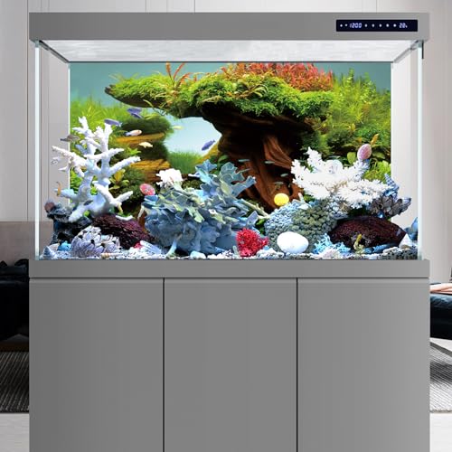 AWERT 30x12 inches Wood Fish Tank Background Seaweed Aquarium Background River Bed & Lake Aquarium Background Vinyl Background - size: 30x12in/75x30cm