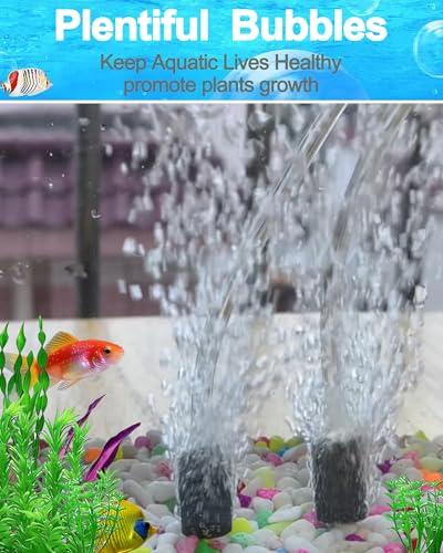 Air Stones for Aquariums 2 Inch 10 Pack Grey Air Stone Cylinder Aerator Bubble Diffuser with 2 Control Valve for Nano Air Pumps Fish Tanks and Small Buckets - size: 2" 10 PCS