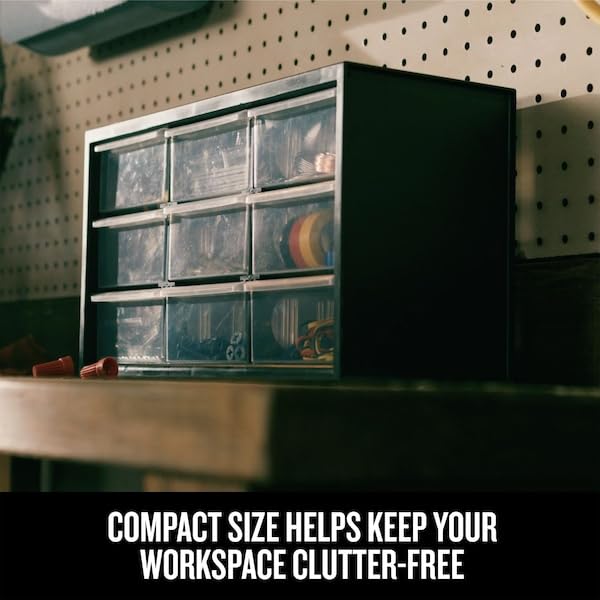 CRAFTSMAN Plastic Storage Organizer Bin System, 9 Compartment, Modular, Home Office (‎CMST40709) - size: 1 Count (Pack of 1), style: 9 Bins