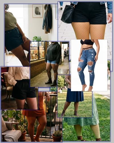 ZINTEDI 2 Pairs Plus Size Black Fishnet Stockings for Women High Waist Fishnet Tights - color: White