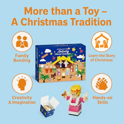 Nativity Advent Calendar 2026 Kids – 24 Days Building Blocks Kits Countdown Calendar Set, Stocking Stuffer Holiday Building Toys for Boys, Girls, Teens & Adults Ages 6+