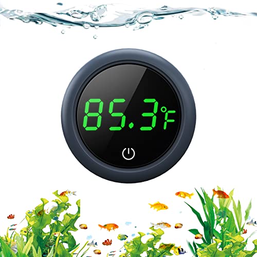 PAIZOO Aquarium Thermometer Digital, Highly Accurate Fish Tank Thermometer | LED Display, 8000h Battery Life, Precise Temp Gauge, Range 0-140℉, Stick-on Fish Tank Thermometer for Betta, Axolotl & Turtle
