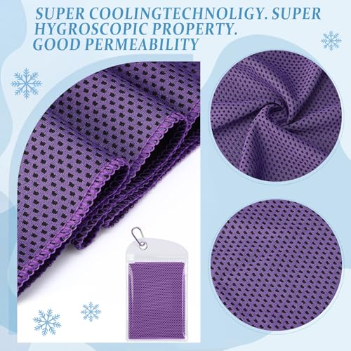 Honoson 30 Pack Cooling Towels Bulk 27"x16" Ice Cold Neck Towels Bulk, Cooling Rags Sports Towel for Hot Weather, Yoga, Golf(Purple, Rose Red, Green, Royal Blue, Light Gray, Blue) - color: Bright Color