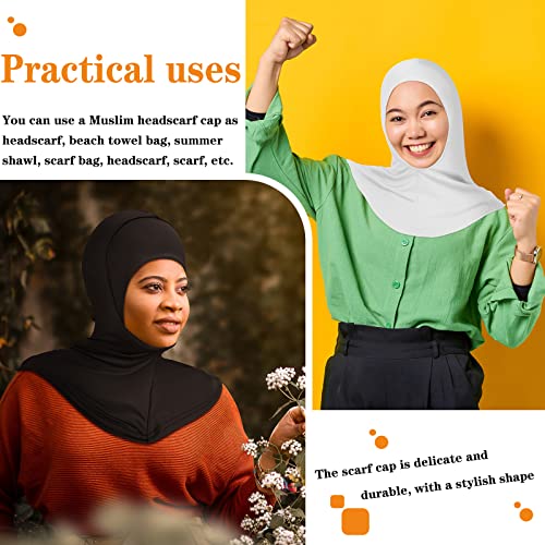 Giegxin 9 Pcs Modal Hijab Cap Adjustable Muslim Stretchy Turban Stretchy Head Scarf Full Cover Shawl Cap for Lady
