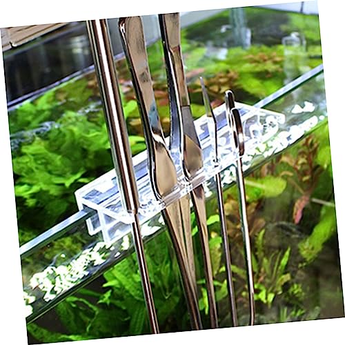 Acrylic Aquarium Tool Holder for Organizing Water Plant Maintenance Tools Wall-Mounted Rack for Tweezers Scissors and Cleaning Equipment Easy to Install Storage
