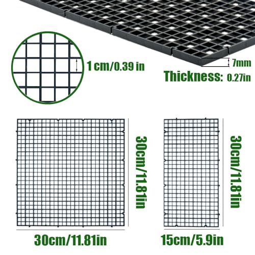 LINLAN Aquarium Fish Tank Dividers Set, 8 Pcs 15X30 cm Aquarium Grid Plastic with 6 Pcs Sucker Clips and 20 Pcs Cable Ties, Egg Crate for Fish Isolation(White) - color: White, size: S