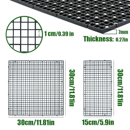 LINLAN Aquarium Fish Tank Dividers Set, 8 Pcs 30X30 cm Aquarium Grid Plastic with 6 Pcs Sucker Clips and 20 Pcs Cable Ties, Egg Crate for Fish Isolation(Black) - color: Black, size: L