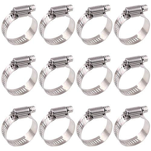 Glarks 20Pcs 304 Stainless Steel Adjustable 21-38MM Range Worm Gear Hose Clamps Assortment Kit, Fuel Line Clamp for Water Pipe, Plumbing, Automotive and Mechanical Application (21-38MM) - size: 21-38MM