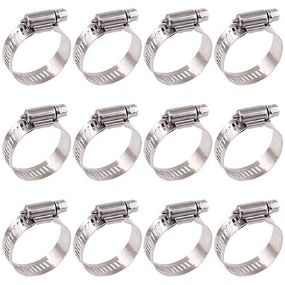 Glarks 20Pcs 304 Stainless Steel Adjustable 21-38MM Range Worm Gear Hose Clamps Assortment Kit, Fuel Line Clamp for Water Pipe, Plumbing, Automotive and Mechanical Application (21-38MM) - size: 21-38MM