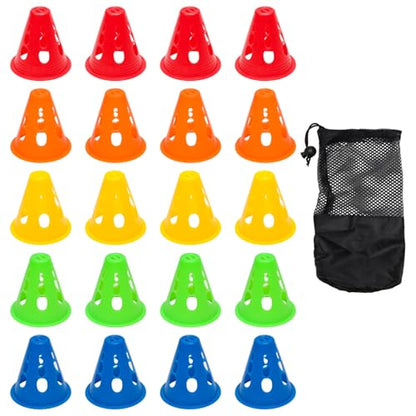 Mini Traffic Cones, Agility Training Cones Plastic Marker Cones, Small Practice Cones - style: With holes