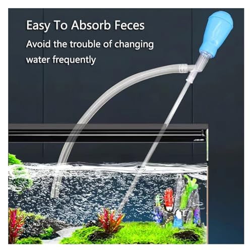 Aquarium Fish Tank Cleaning Tool Pipette Fish Tank Siphon Pump Water Changer Aquarium Accessories With Suction Defecation Tubes (Color : Black) - color: Black