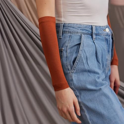 Modest Arm Cover | Jersey Arm Cover | Modest Sleeve Covering for Muslim Women - color: Burnt Orange