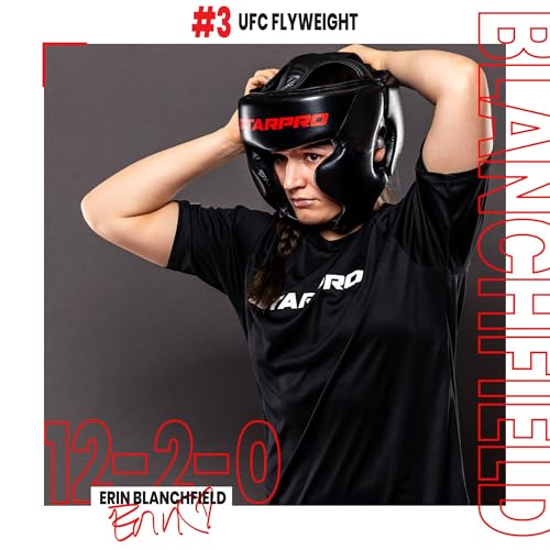 Starpro Black Boxing Headgear for Men Women - Safety Headguard with Padding - Muay Thai MMA Training Sparring Karate - size: Large