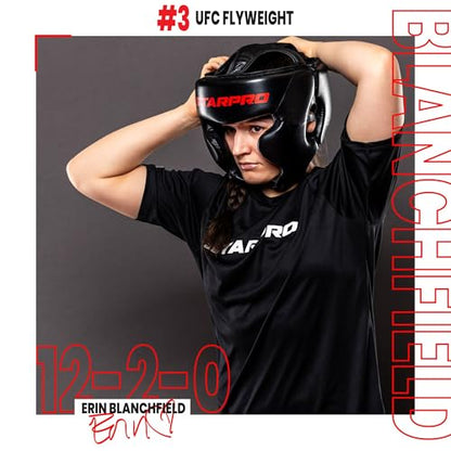 Starpro Black Boxing Headgear for Men Women - Safety Headguard with Padding - Muay Thai MMA Training Sparring Karate - size: Small
