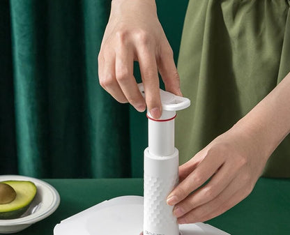 Food-Saving Glass Vacuum Container with manual hand pump. Everyday keep food fresh, Meal Prep, Marinade, Borosilicate Glass (PS-GVC-1L-Wh).
