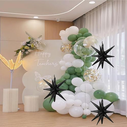6 Pcs Black Star Foil Balloons One-Piece 14-Pointed Star Balloon 4D Cone Mylar 22inch Christmas Birthday Wedding Fireworks Shape Party Supplies (Black) - color: Blue