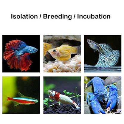 Mipukbay Large Aquarium Isolation Breeding Box, Acrylic Transparent Aquarium Breeder Box for Fish Fry Hatching, Shrimp Breeding, Betta, Guppy, Killifish, Clownfish, Suitable for 5-40 Gallon Tanks - size: Large