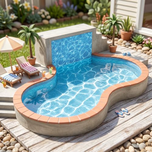 6 PCS Water Sticker, Self Adhesive Artificial Water Effect Sheet | Dollhouse & DIY Decor, Fake Lake Ocean River Scenery Stickers for Miniature Diorama Supplies