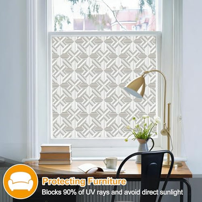 Countewol Frosted Window Privacy Film, Static Cling Non-Adhesive, Removable & Reusable, Anti-UV Heat Blocking for Bathroom Bedroom Office (Prism Frosted, 35.4 x 78.7 in) - color: Prism Frosted, size: 35.4 x 78.7 in