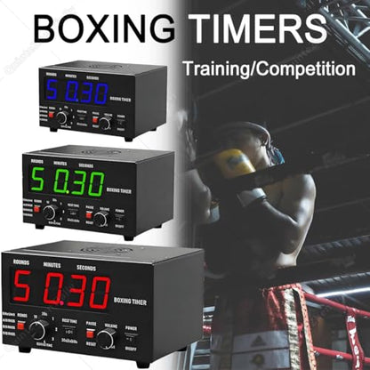 Professional Gym Interval Timer,Portable Classic Boxing Interval Timer,with Led Display,Selectable Training Time & Cycle Repetitions,for Muay Thai,MMA,Kickboxing Blue - color: Blue