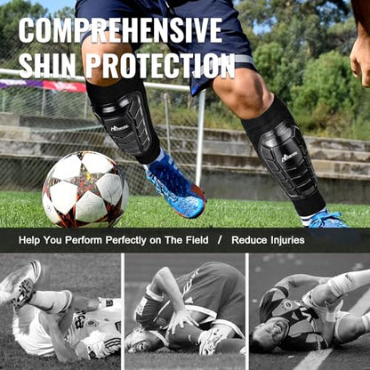 MENOLY Soccer Shin Guards，Kids Youth Soccer Shin Guards Sleeves with Honeycomb Pads for 7-18 Boys Girls Shin Pads Protective Soccer Equipment for Youth Adult High Impact Resistant & Comfortable - size: Small