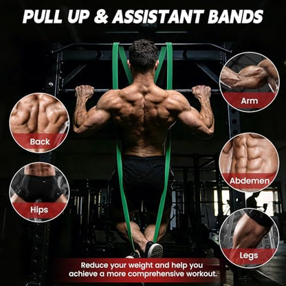 Pull Up Assistance Bands, 5 Levels Resistance Bands for Working Out, Exercise Bands Resistance for Men & Women, Pull Up Bands for Body Training, Muscle Building, Physical Therapy, Home & Gym Fitness