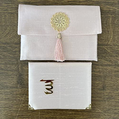 Muslim Prayer Rug, Bag & Yaseen Surah Pocket-Size Book, Bag & Prayer Beads Set I Perfect Islamic Gift I Prayer Rug Travel I Muslim for Men&Women | Luxury Islamic Gifts (5 Sets, Pink) - color: Pink, size: 5 Sets
