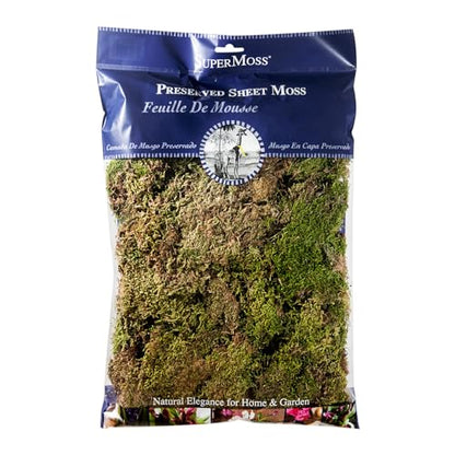 SuperMoss (22164) Feather Moss | Natural Green Moss Sheets for Crafts, Fairy Garden Decor, Wedding Table Runners, Reptile Tank Accessories, and Indoor Plant Soil Cover, 325 cu. in., Fresh Green - size: 325 cu. in.